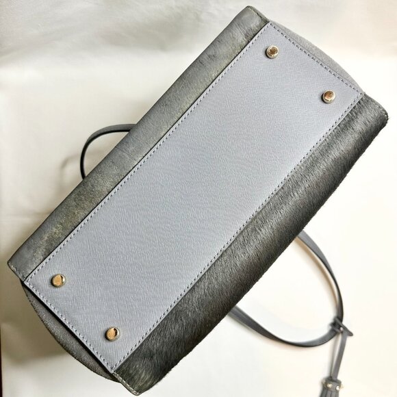 kate spade Laurel Way Suede & Hair-Calf Hadlee Tote Bag Smokey Pearl - Picture 16 of 16